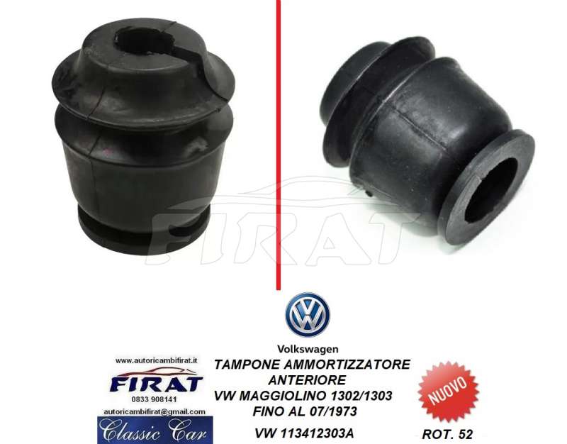 TAMPONE AMMORTIZZATORE VW MAGGIOLINO 1302/1303 ANT. (113412303A)